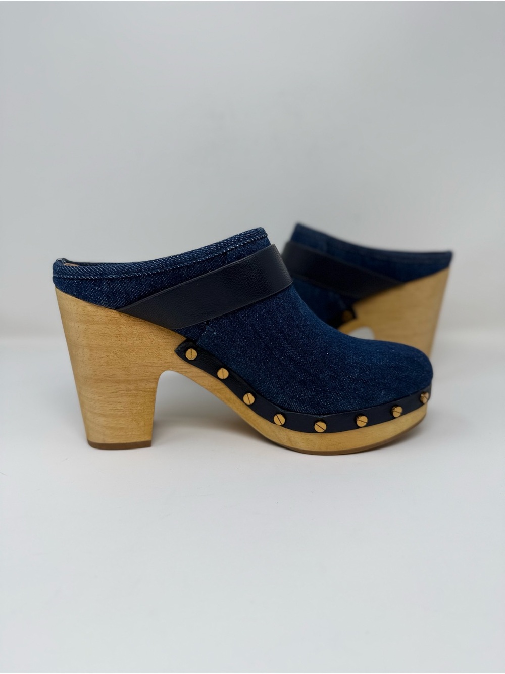 New Veronica Beard Dacey Denim Clog Blue Sz 8 - Picture 11 of 13
